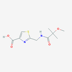molecular formula C10H14N2O4S B6630503 2-[[(2-Methoxy-2-methylpropanoyl)amino]methyl]-1,3-thiazole-4-carboxylic acid 