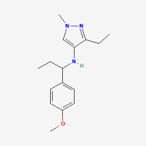 molecular formula C16H23N3O B6630531 3-ethyl-N-[1-(4-methoxyphenyl)propyl]-1-methylpyrazol-4-amine 