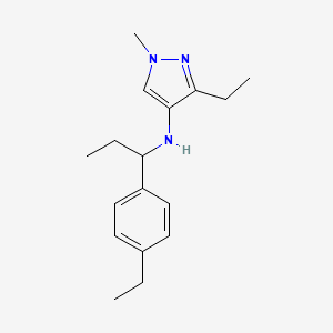 molecular formula C17H25N3 B6630535 3-ethyl-N-[1-(4-ethylphenyl)propyl]-1-methylpyrazol-4-amine 