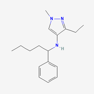 molecular formula C17H25N3 B6630549 3-ethyl-1-methyl-N-(1-phenylpentyl)pyrazol-4-amine 