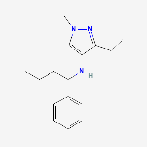 molecular formula C16H23N3 B6630552 3-ethyl-1-methyl-N-(1-phenylbutyl)pyrazol-4-amine 