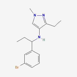 molecular formula C15H20BrN3 B6630559 N-[1-(3-bromophenyl)propyl]-3-ethyl-1-methylpyrazol-4-amine 