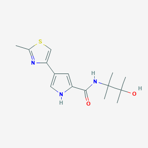 molecular formula C15H21N3O2S B6630582 N-(3-hydroxy-2,3-dimethylbutan-2-yl)-4-(2-methyl-1,3-thiazol-4-yl)-1H-pyrrole-2-carboxamide 
