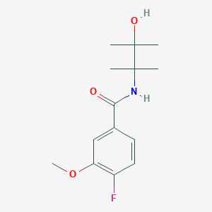 molecular formula C14H20FNO3 B6630585 4-fluoro-N-(3-hydroxy-2,3-dimethylbutan-2-yl)-3-methoxybenzamide 