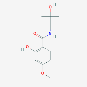 molecular formula C14H21NO4 B6630591 2-hydroxy-N-(3-hydroxy-2,3-dimethylbutan-2-yl)-4-methoxybenzamide 