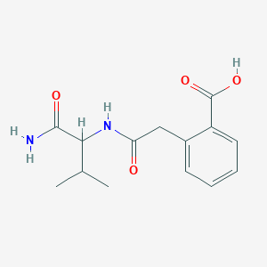 molecular formula C14H18N2O4 B6630592 2-[2-[(1-Amino-3-methyl-1-oxobutan-2-yl)amino]-2-oxoethyl]benzoic acid 