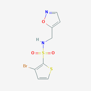 molecular formula C8H7BrN2O3S2 B6630599 3-bromo-N-(1,2-oxazol-5-ylmethyl)thiophene-2-sulfonamide 