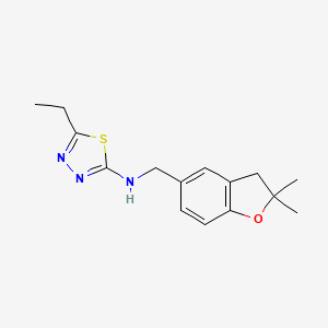 molecular formula C15H19N3OS B6630606 N-[(2,2-dimethyl-3H-1-benzofuran-5-yl)methyl]-5-ethyl-1,3,4-thiadiazol-2-amine 