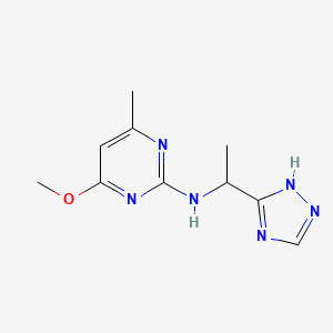 molecular formula C10H14N6O B6630627 4-methoxy-6-methyl-N-[1-(1H-1,2,4-triazol-5-yl)ethyl]pyrimidin-2-amine 
