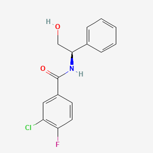 molecular formula C15H13ClFNO2 B6630636 3-chloro-4-fluoro-N-[(1R)-2-hydroxy-1-phenylethyl]benzamide 