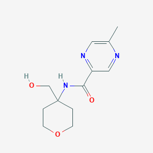 molecular formula C12H17N3O3 B6630680 N-[4-(hydroxymethyl)oxan-4-yl]-5-methylpyrazine-2-carboxamide 