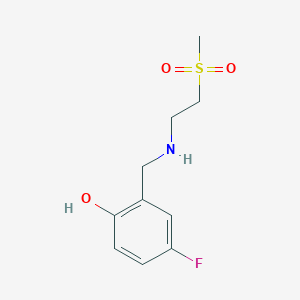 molecular formula C10H14FNO3S B6630685 4-Fluoro-2-[(2-methylsulfonylethylamino)methyl]phenol 