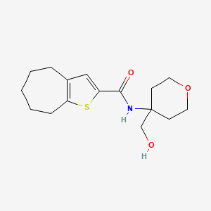 N-[4-(hydroxymethyl)oxan-4-yl]-5,6,7,8-tetrahydro-4H-cyclohepta[b]thiophene-2-carboxamide