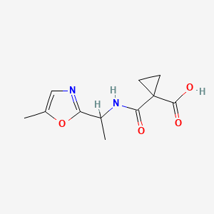 molecular formula C11H14N2O4 B6630701 1-[1-(5-Methyl-1,3-oxazol-2-yl)ethylcarbamoyl]cyclopropane-1-carboxylic acid 