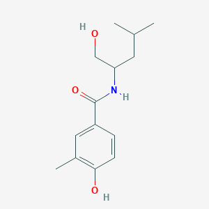 molecular formula C14H21NO3 B6630745 4-hydroxy-N-(1-hydroxy-4-methylpentan-2-yl)-3-methylbenzamide 