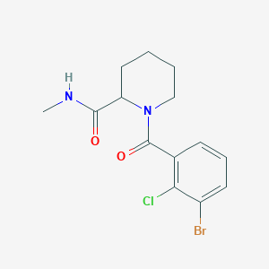 molecular formula C14H16BrClN2O2 B6630800 1-(3-bromo-2-chlorobenzoyl)-N-methylpiperidine-2-carboxamide 