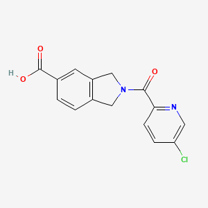 molecular formula C15H11ClN2O3 B6630815 2-(5-Chloropyridine-2-carbonyl)-1,3-dihydroisoindole-5-carboxylic acid 