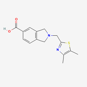 molecular formula C15H16N2O2S B6630845 2-[(4,5-Dimethyl-1,3-thiazol-2-yl)methyl]-1,3-dihydroisoindole-5-carboxylic acid 