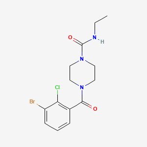 molecular formula C14H17BrClN3O2 B6630856 4-(3-bromo-2-chlorobenzoyl)-N-ethylpiperazine-1-carboxamide 
