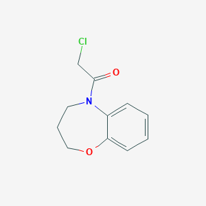 molecular formula C11H12ClNO2 B6630876 2-chloro-1-(3,4-dihydro-2H-1,5-benzoxazepin-5-yl)ethanone 