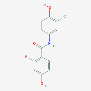 molecular formula C13H9ClFNO3 B6630879 N-(3-chloro-4-hydroxyphenyl)-2-fluoro-4-hydroxybenzamide 