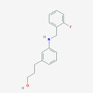 molecular formula C16H18FNO B6630887 3-[3-[(2-Fluorophenyl)methylamino]phenyl]propan-1-ol 