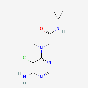 molecular formula C10H14ClN5O B6630908 2-[(6-amino-5-chloropyrimidin-4-yl)-methylamino]-N-cyclopropylacetamide 