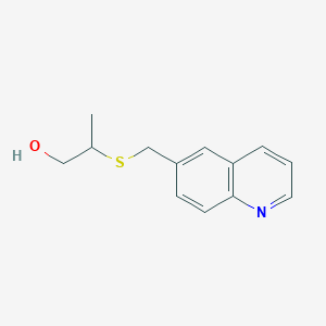 molecular formula C13H15NOS B6630917 2-(Quinolin-6-ylmethylsulfanyl)propan-1-ol 