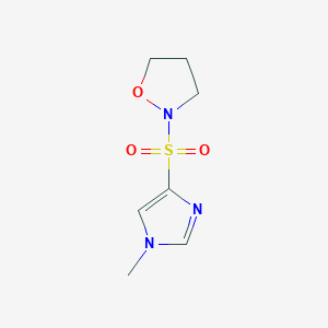 molecular formula C7H11N3O3S B6630936 2-(1-Methylimidazol-4-yl)sulfonyl-1,2-oxazolidine 