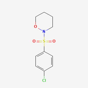 molecular formula C10H12ClNO3S B6630950 2-(4-Chlorophenyl)sulfonyloxazinane 