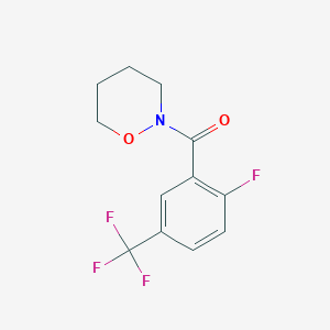 molecular formula C12H11F4NO2 B6630954 [2-Fluoro-5-(trifluoromethyl)phenyl]-(oxazinan-2-yl)methanone 