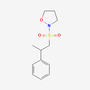molecular formula C12H17NO3S B6630955 2-(2-Phenylpropylsulfonyl)-1,2-oxazolidine 