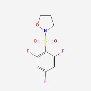 molecular formula C9H8F3NO3S B6630957 2-(2,4,6-Trifluorophenyl)sulfonyl-1,2-oxazolidine 