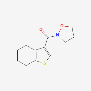 molecular formula C12H15NO2S B6630965 1,2-Oxazolidin-2-yl(4,5,6,7-tetrahydro-1-benzothiophen-3-yl)methanone 