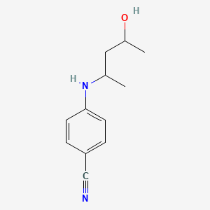 molecular formula C12H16N2O B6631001 4-(4-Hydroxypentan-2-ylamino)benzonitrile 