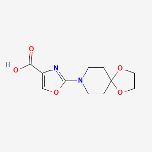 molecular formula C11H14N2O5 B6631005 2-(1,4-Dioxa-8-azaspiro[4.5]decan-8-yl)-1,3-oxazole-4-carboxylic acid 