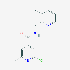 molecular formula C14H14ClN3O B6631011 2-chloro-6-methyl-N-[(3-methylpyridin-2-yl)methyl]pyridine-4-carboxamide 