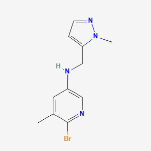 6-bromo-5-methyl-N-[(2-methylpyrazol-3-yl)methyl]pyridin-3-amine