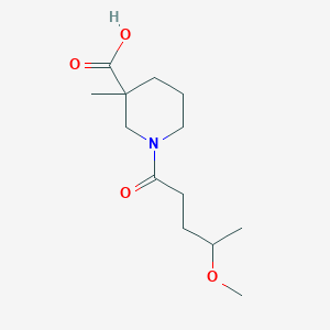 molecular formula C13H23NO4 B6631030 1-(4-Methoxypentanoyl)-3-methylpiperidine-3-carboxylic acid 