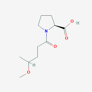 molecular formula C11H19NO4 B6631035 (2S)-1-(4-methoxypentanoyl)pyrrolidine-2-carboxylic acid 