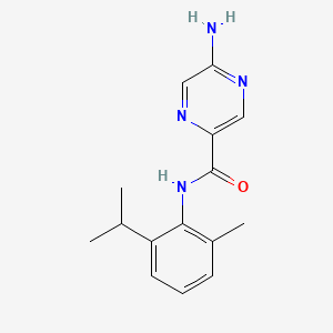 molecular formula C15H18N4O B6631039 5-amino-N-(2-methyl-6-propan-2-ylphenyl)pyrazine-2-carboxamide 