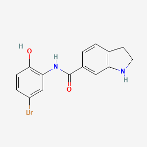 molecular formula C15H13BrN2O2 B6631058 N-(5-bromo-2-hydroxyphenyl)-2,3-dihydro-1H-indole-6-carboxamide 