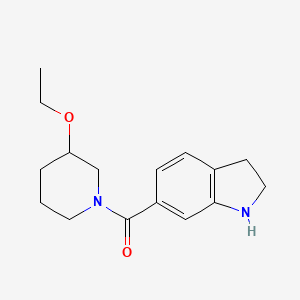molecular formula C16H22N2O2 B6631059 2,3-dihydro-1H-indol-6-yl-(3-ethoxypiperidin-1-yl)methanone 
