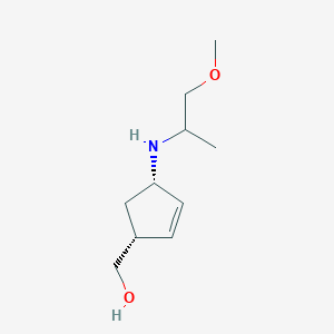 molecular formula C10H19NO2 B6631086 [(1R,4S)-4-(1-methoxypropan-2-ylamino)cyclopent-2-en-1-yl]methanol 