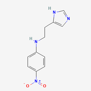 molecular formula C11H12N4O2 B6631096 1-{[2-(1H-Imidazol-4-yl)ethyl]amino}-4-nitrobenzene 