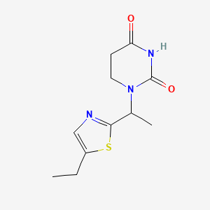 molecular formula C11H15N3O2S B6631101 1-[1-(5-Ethyl-1,3-thiazol-2-yl)ethyl]-1,3-diazinane-2,4-dione 