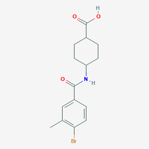 molecular formula C15H18BrNO3 B6631116 4-[(4-Bromo-3-methylbenzoyl)amino]cyclohexane-1-carboxylic acid 