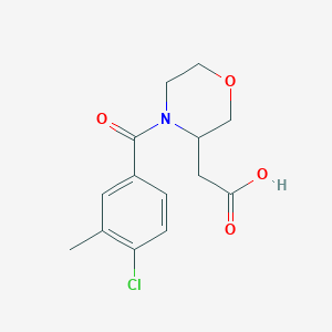 molecular formula C14H16ClNO4 B6631132 2-[4-(4-Chloro-3-methylbenzoyl)morpholin-3-yl]acetic acid 