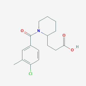 molecular formula C16H20ClNO3 B6631137 3-[1-(4-Chloro-3-methylbenzoyl)piperidin-2-yl]propanoic acid 