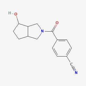 molecular formula C15H16N2O2 B6631144 4-(4-hydroxy-3,3a,4,5,6,6a-hexahydro-1H-cyclopenta[c]pyrrole-2-carbonyl)benzonitrile 